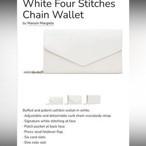 Maison Margiela White Four Stitches Chain Wallet New